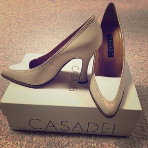 Casadei Biege and White High heel shoes
